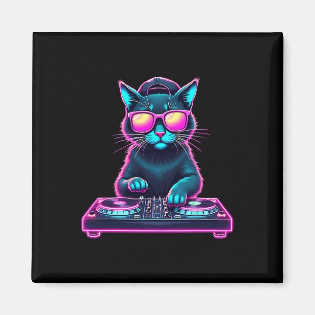 Imán Gato De La Casa Del Dj Arcoiris Dj Cat Kitty (Frente)