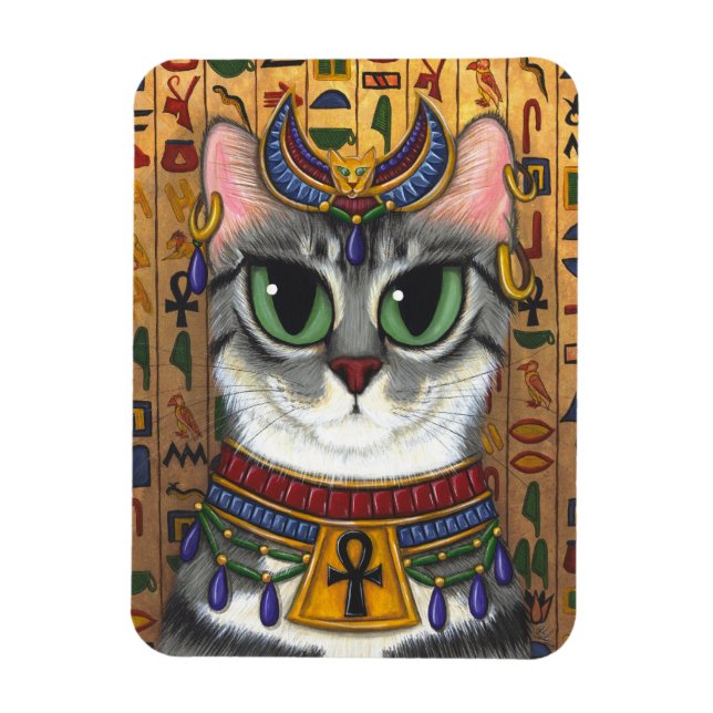 Imán Gato de la diosa grande Magnet de arte bastet egip (Vertical)