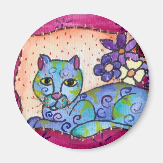 Imán Gato de la tabla azul (Frente)