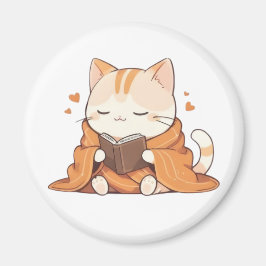 Imán Gato de lectura acogedor diseño Kawaii de gatito r