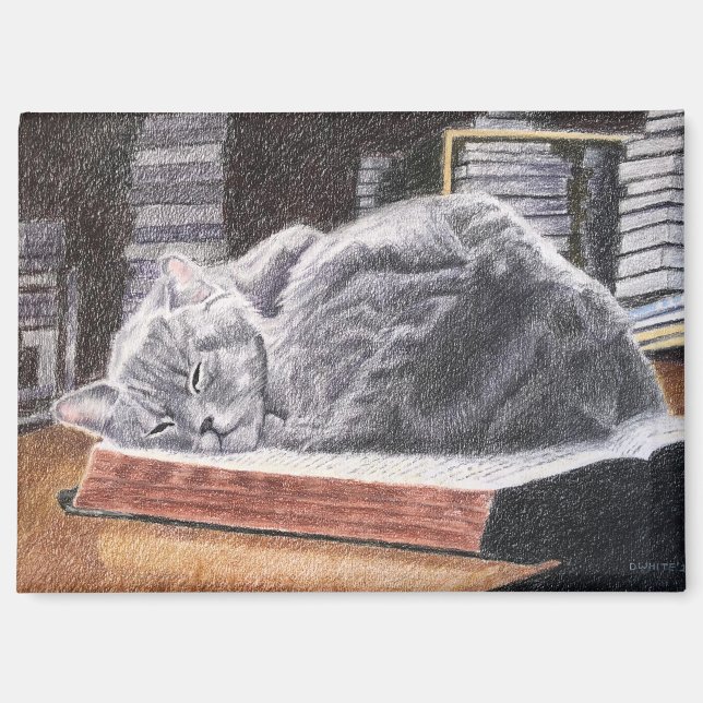 Imán Gato de librería (Anverso)