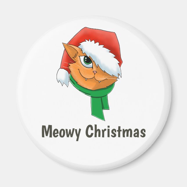 Imán Gato de Navidad (Frente)