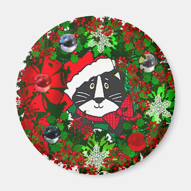 Imán Gato de Navidad (Frente)