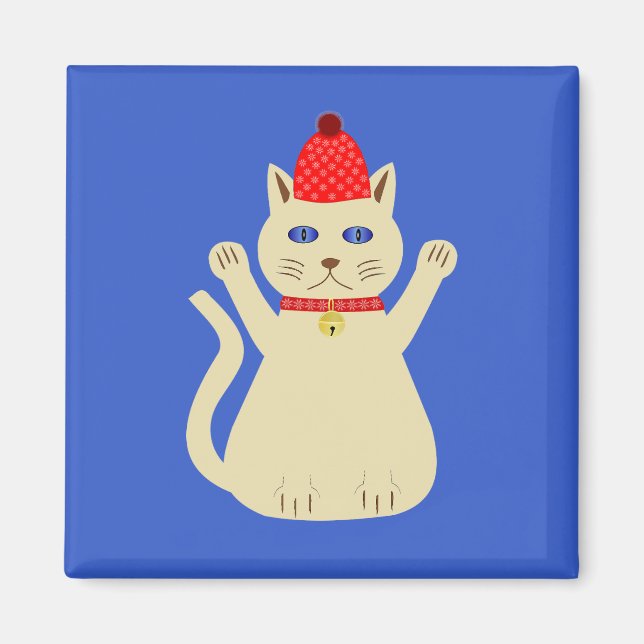 Imán Gato de Navidad Adorable (Frente)