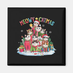 Imán Gato de Navidad Amante de Meowy Catmas Cat Árbol d