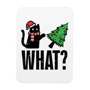 Imán Gato de Navidad derribando árbol de Navidad divert