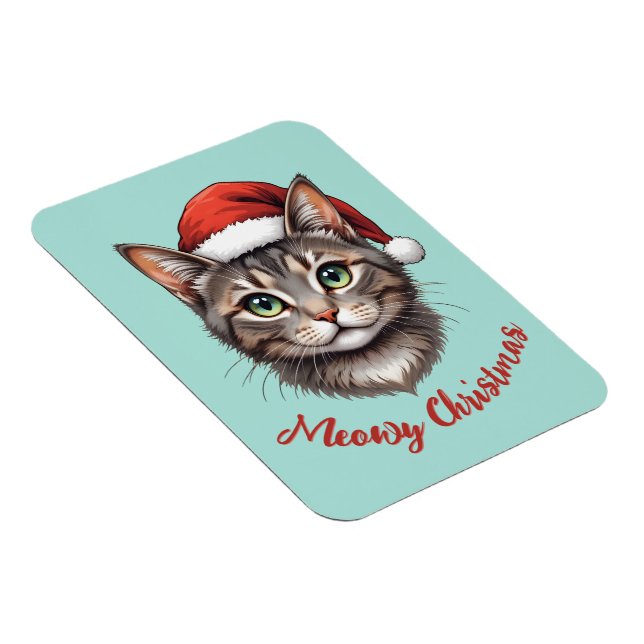 Imán Gato de Navidad Lindo Personalizado con Sombrero d (Lado Derecho)