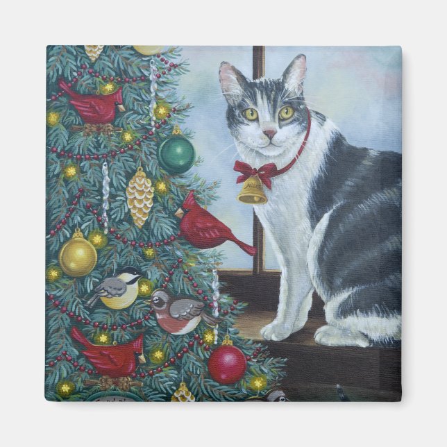 Imán Gato de Navidades 0417 (Frente)