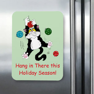 Imán Gato de Navidades blancos tuxedo