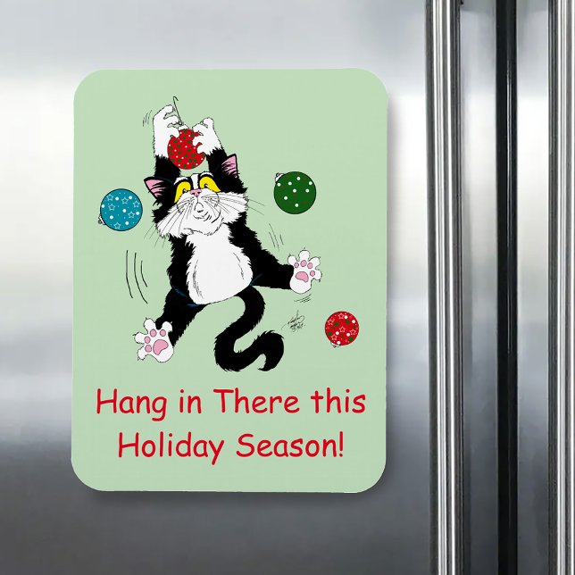 Imán Gato de Navidades blancos tuxedo (Subido por el creador)