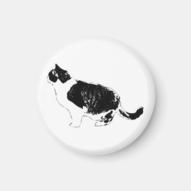 Imán Gato de nevera, curva audaz (Frente)