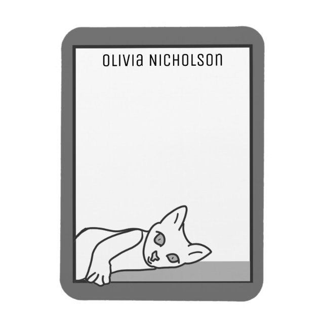 Imán Gato de Novedad personalizado de arte de Gatito ga (Vertical)