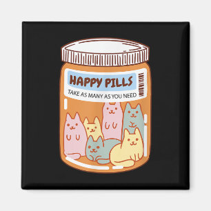 Imán Gato de pastillas felices divertidas Salud mental