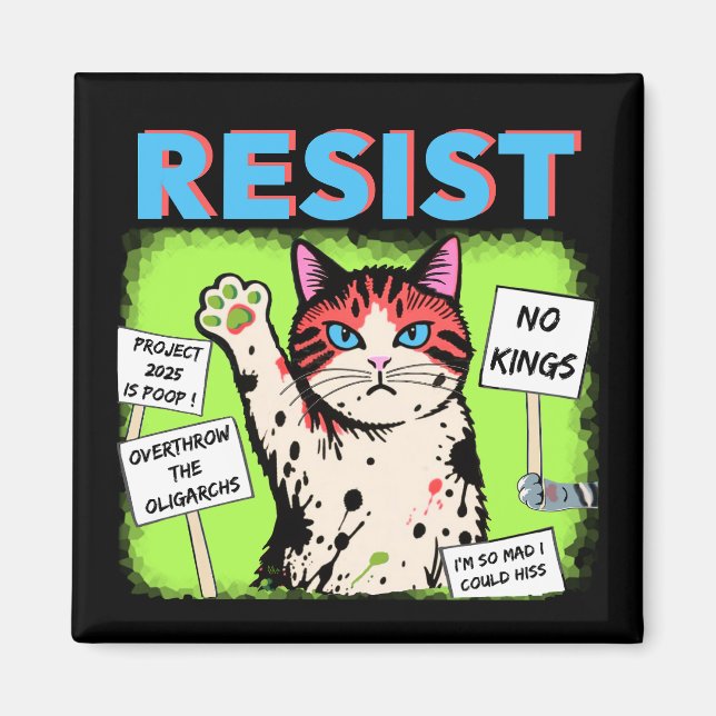 Imán Gato de protesta de resistencia (Frente)