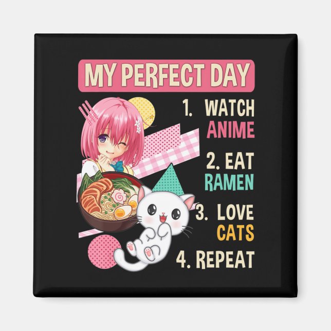 Imán Gato de Ramen Kawaii Anime Funcionario japonés de  (Frente)