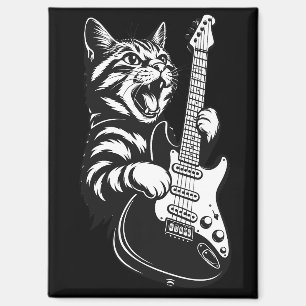 Imán Gato de Roca Tocando Guitarra Eléctrica   Amor por