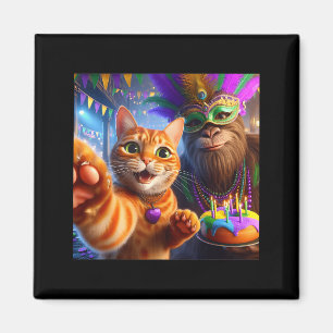 Imán Gato de selfie divertido de Mardi Gras cita de Big