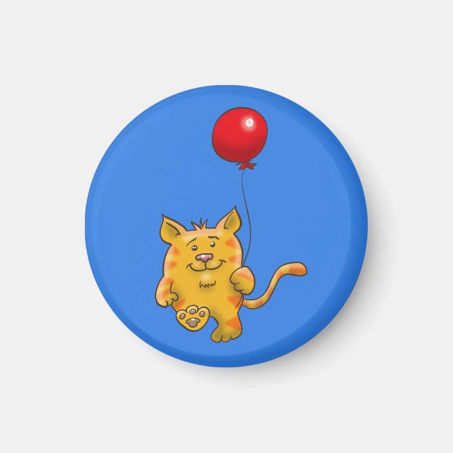 Imán Gato de tabla con globo (Frente)