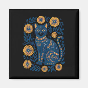 Imán Gato de Ucrania Floral Vintage Bandera Ucraniana V