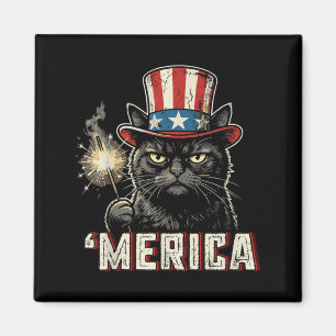 Imán Gato de USA Merica 4 de julio hombres mujeres niño