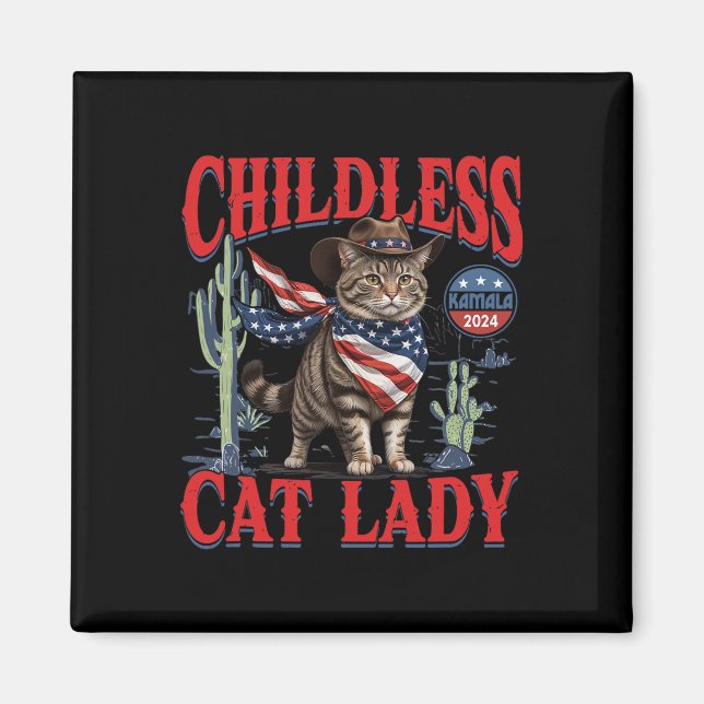 Imán Gato De Vaquero Gato Gente Sin Hijos Dama De Gato  (Frente)