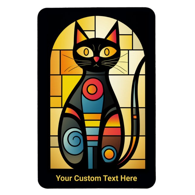 Imán Gato de vidrio contenido falso de texto de persona (Vertical)