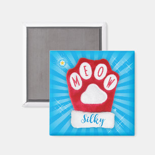 Imán Gato del MEOW Navidades animados Red Paw Santa Mit