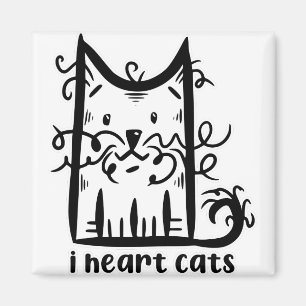 Imán Gato Desgreñado Pelo Rizado Me Encantan Los Gatos