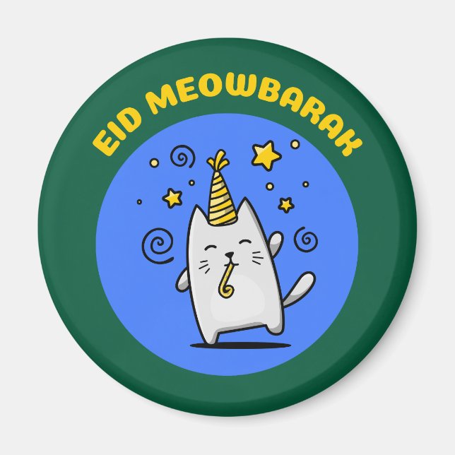 Imán Gato divertido de Eid (Frente)