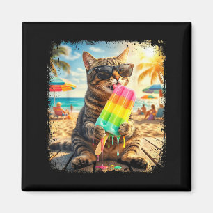 Imán Gato divertido paleta de verano animal gafas de so