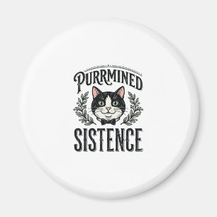 Imán Gato Divertido Purrminó Existencia Gráfico Antiguo