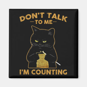 Imán Gato Divertido Teje Camiseta No Me Hables Estoy Co