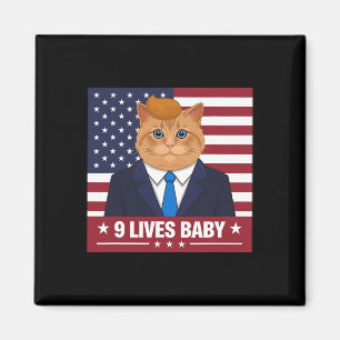 Imán Gato Divertido Trump 9 Vidas Por Voto Divertido Pa