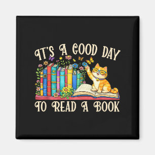 Imán Gato divertido y amantes de los libros - un buen d