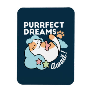 Imán Gato Dormilón Abrazando Estrella – Sueños Perfecto