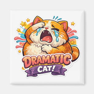 Imán Gato dramático divertido llorando arte de reacción