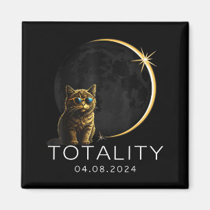 Imán Gato Eclipse Solar Total 2024 Totalidad Divertido