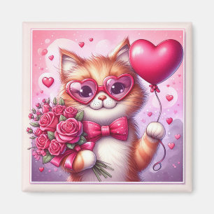 Imán Gato El día de San Valentín/gatito