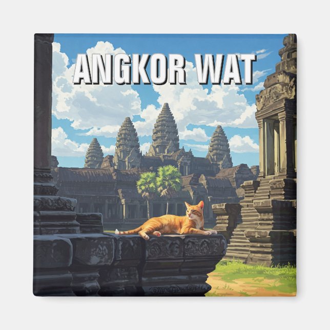 Imán Gato en Angkor Wat Camboya (Frente)