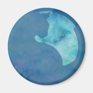 Imán Gato en círculo - Azul