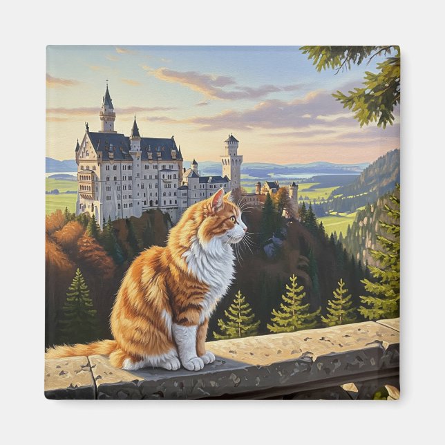 Imán Gato en el Castillo de Neuschwanstein Alemania Via (Frente)