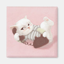 Imán Gato en el teléfono