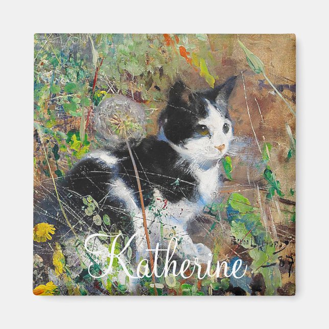 Imán Gato en flor (Frente)