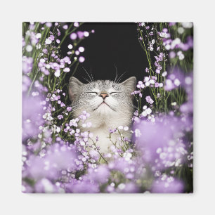 Imán Gato en flores
