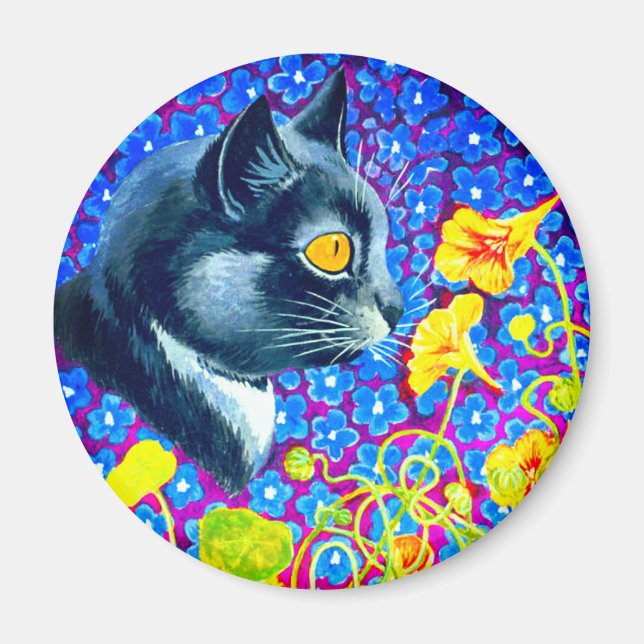 Imán Gato en flores (Frente)