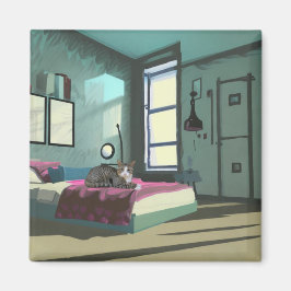 Imán Gato en la cama