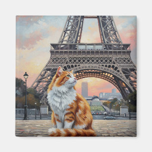 Imán Gato en la postal de la Torre Eiffel de París