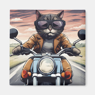 Imán Gato en moto