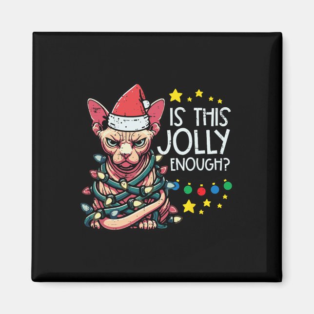 Imán Gato Enfadado De navidades Es Un Feliz Navidad Par (Frente)