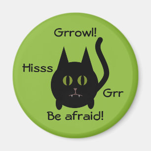 Imán Gato enojado divertido de Halloween